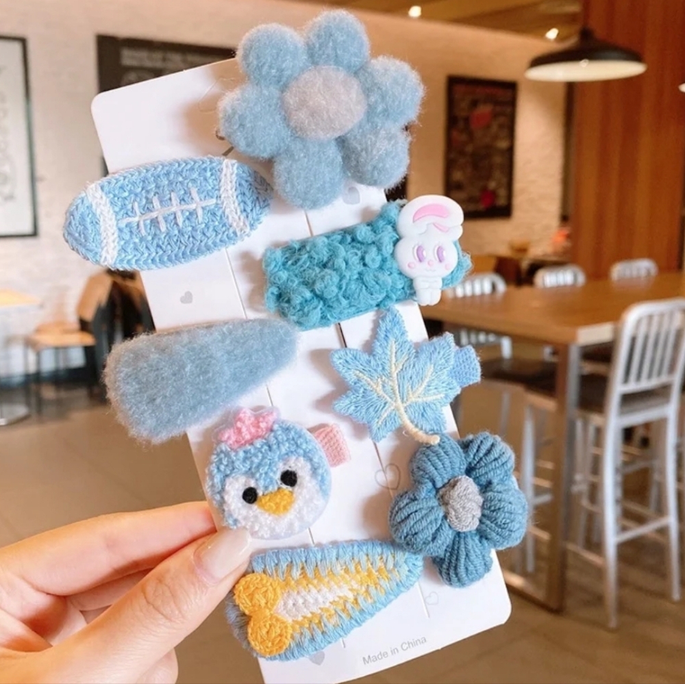 Girls Cute Blue‎ Flower 8-Piece Set NEW